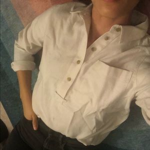 NWT Madewell cream flannel popover shirt